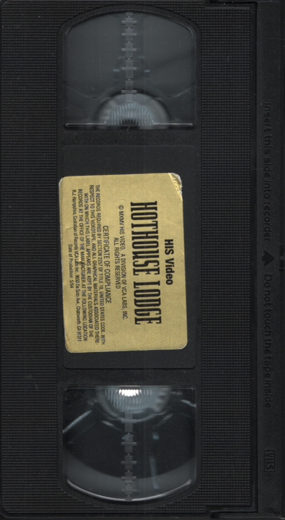 Hothouse Lodge His Video Gay VHS 1995 051024EBVHS