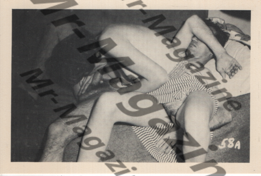 Adult Vintage B&W Postcard 3.5"x5.5" Brunette Models Fellatio & Fingering RR-21