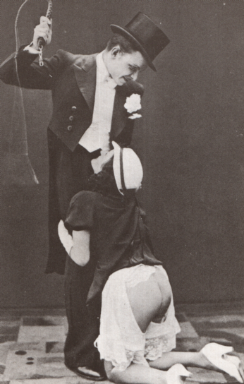 Adult Vintage B&W Postcard 3.5"x5.5" BDSM Scene With Gentleman Whipping Lady RR-11