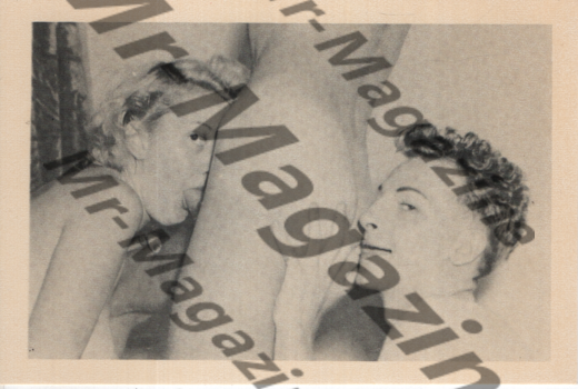 Adult Vintage B&W Postcard 3.5"x5.5" Bisexual Oral Threesome RR-32