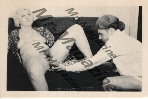 Adult Vintage 1960s B&W Postcard 3.5"x5.5" Couple Using Dildo On Couch RS-16