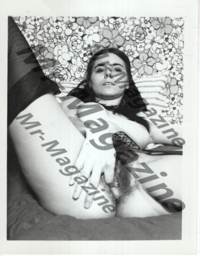 Adult Vintage B&W Pinup Photo 4"x5" Brunette Lingerie & Nylons Model RS-52