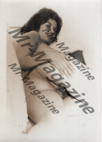 Adult Vintage B&W Pinup Photo 4"x5" Brunette Nude Model RS-36