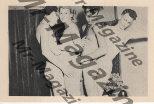 Adult Vintage 1960s B&W Postcard 3.5"x5.5" Bisexual Foursome RR-92