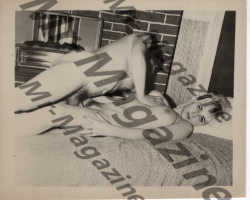 Adult Vintage B&W Pinup Photo 4"x5" Brunet & Blonde Models Vaginal Sex RS-87