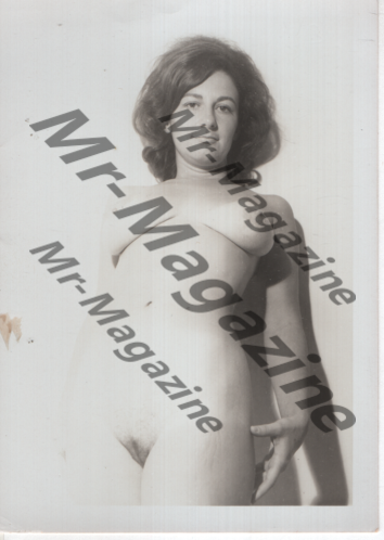 Adult Vintage B&W Pinup Photo 3.5"x5" Brunette Nude Model RT-55