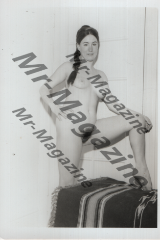 Adult Vintage B&W Pinup Photo 3.5"x5" Brunette Nude Model RT-66