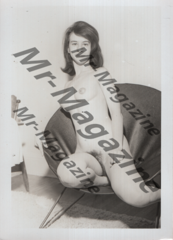 Adult Vintage B&W Pinup Photo 3.5"x5" Brunette Nude Model RT-51