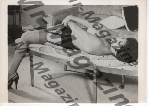 Adult Vintage B&W Pinup Photo 5"x4" Brunette Lingerie Model RU-49
