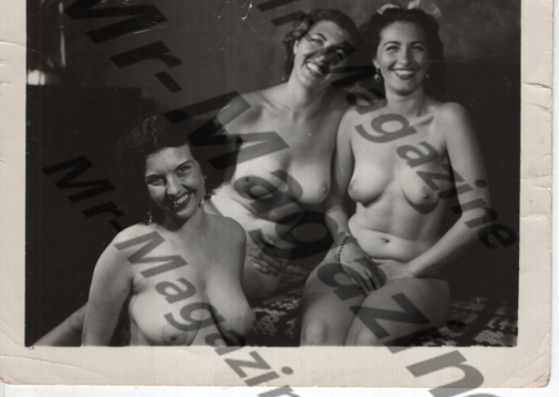 Adult Vintage B&W Pinup Photo 5"x4" Brunette Nude Models RU-50