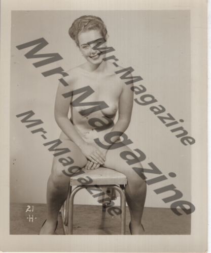 Adult Vintage B&W Pinup Photo 5"x4" Blonde Nude Model RU-30
