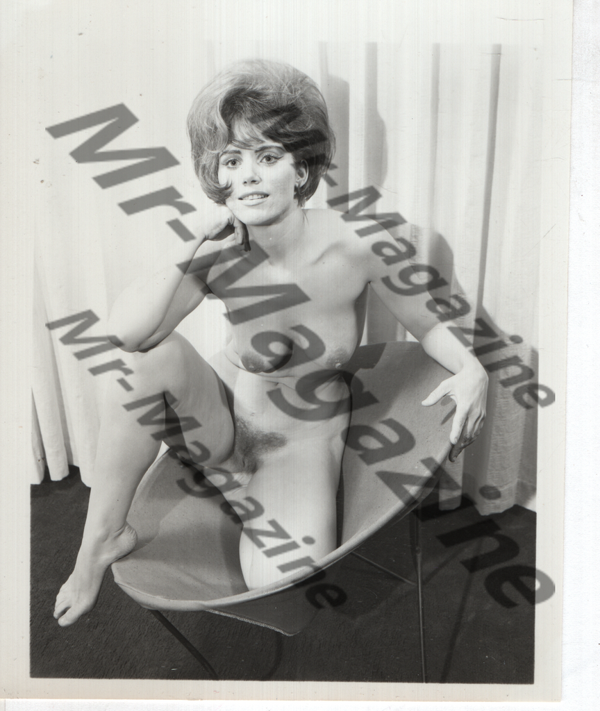 Adult Vintage B&W Pinup Photo 4"x5" Brunette Nude Model RW-07