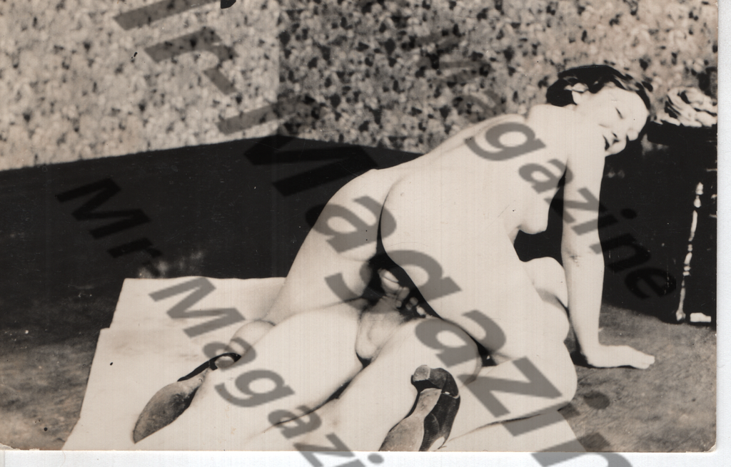 Adult Vintage B&W Pinup Rare Real Photo Postcard 3.5"x5.5" Brunette Model Straight Vaginal Sex RV-67