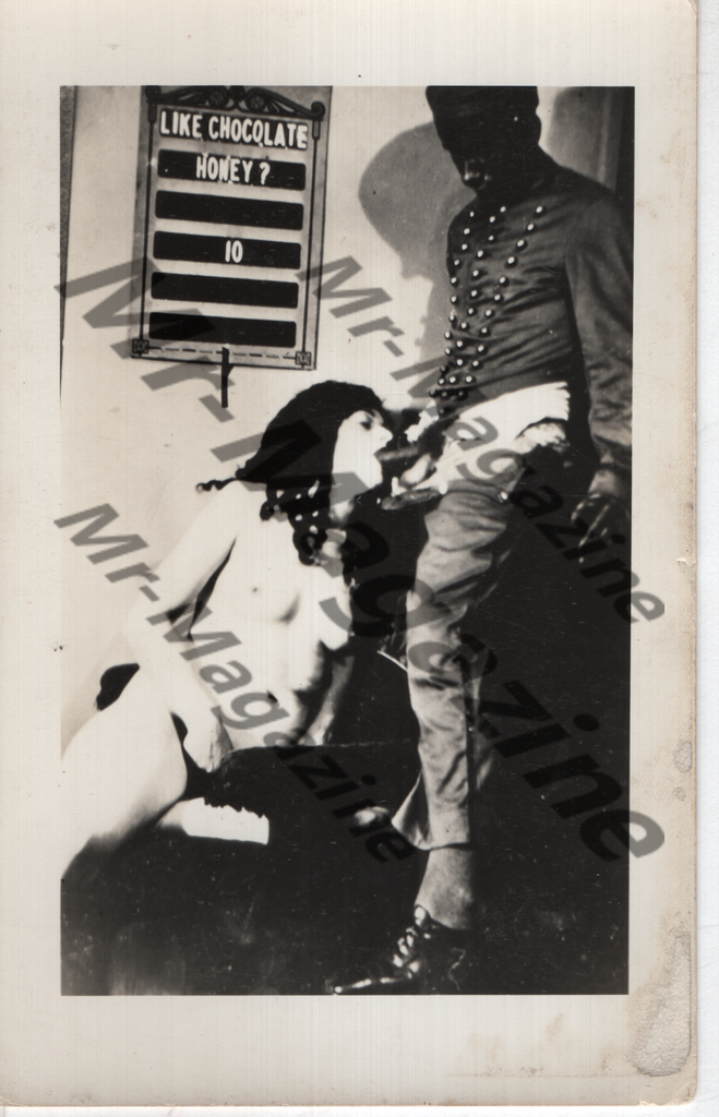 Adult Vintage B&W Pinup Rare Real Photo Postcard 3.5"x5.5" Brunet Models Straight Fellatio #10 RV-83