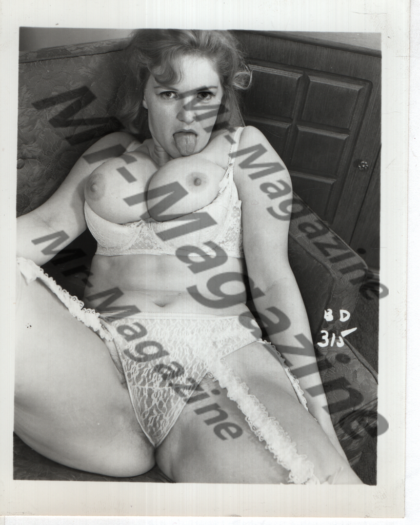Adult Vintage B&W Pinup Photo 3.5"x5" Blonde Lace Lingerie Model RW-85