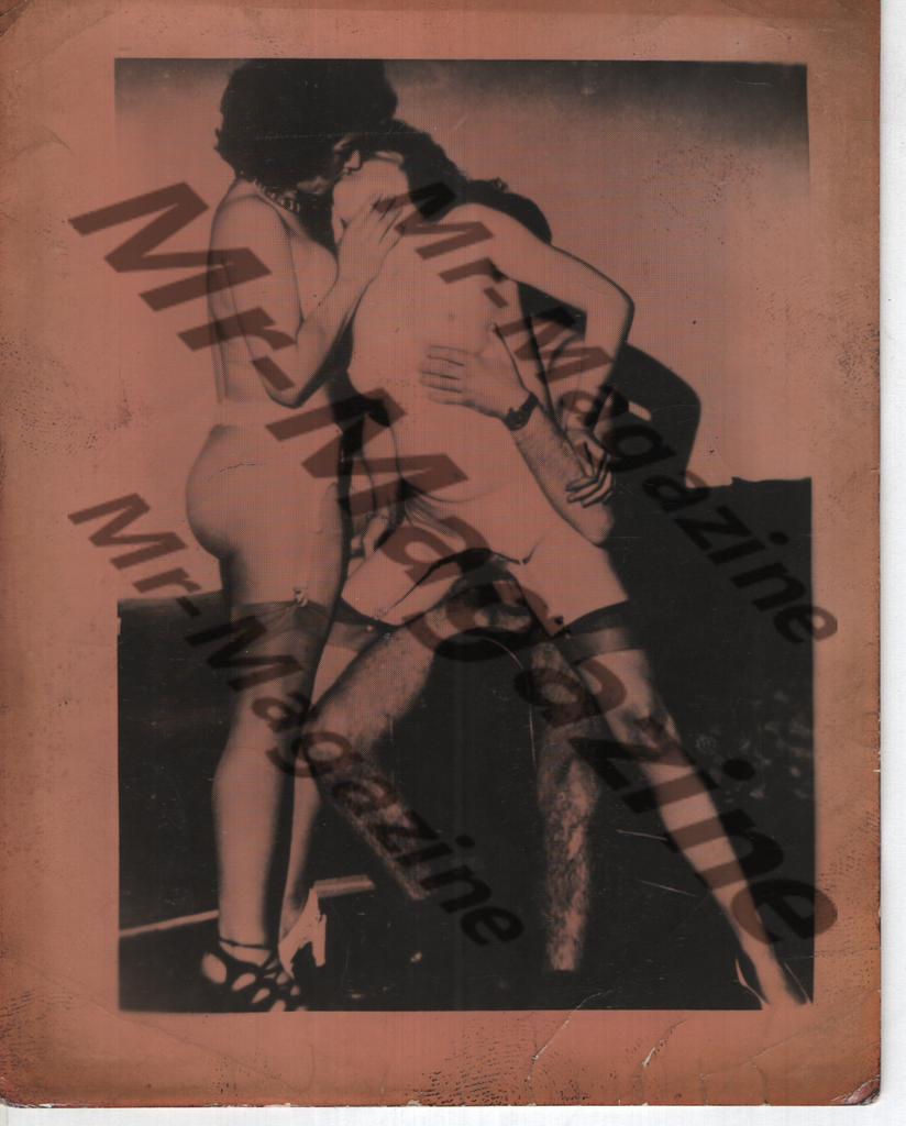 Adult Vintage B&W Pinup Photo 4"x5" Brunette Models Bisexual Orgy RX-07