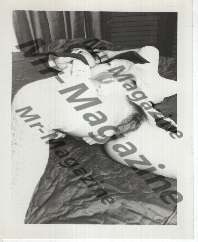 Adult Vintage B&W Pinup Photo 4"x5" Brunette Lingerie & Lace Stockings Model RW-66