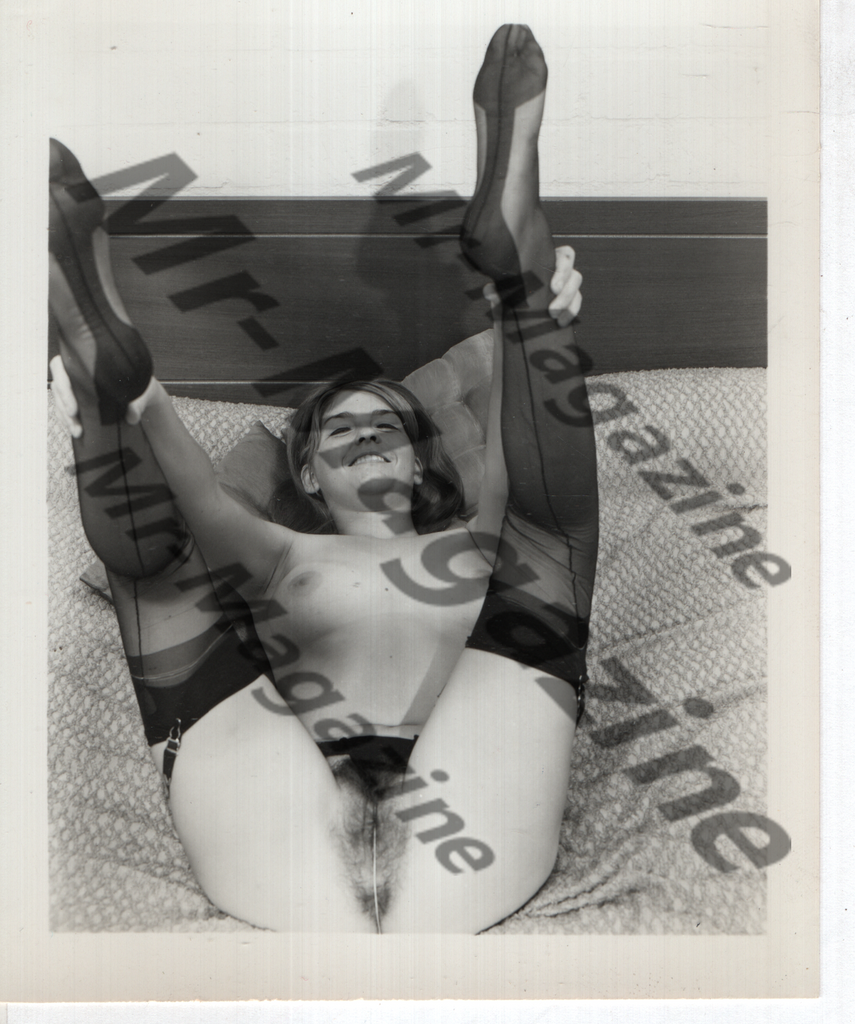 Adult Vintage B&W Pinup Photo 4"x5" Blonde Lingerie & Nylon Stockings Model RW-18