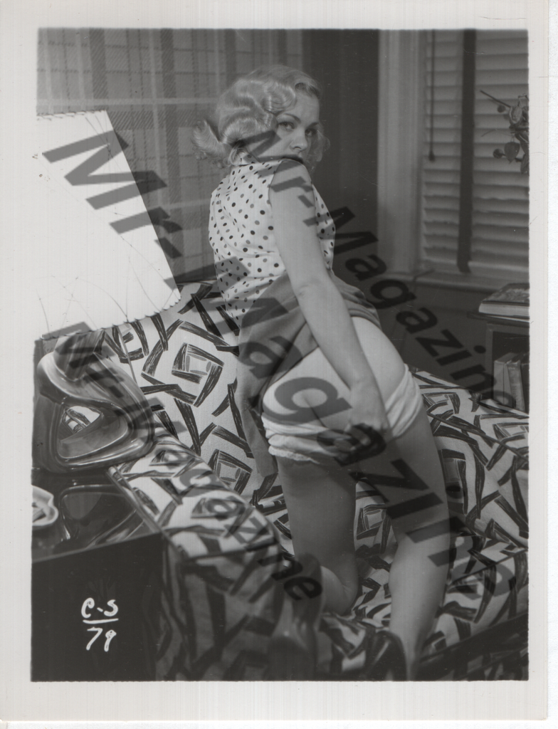 Adult Vintage B&W Pinup Photo 4"x5" Blonde Lingerie Model RW-38