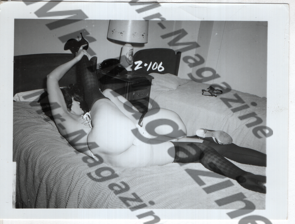 Adult Vintage B&W Pinup Photo 4"x5" Lesbian Interest Brunette Lingerie Models RX-60