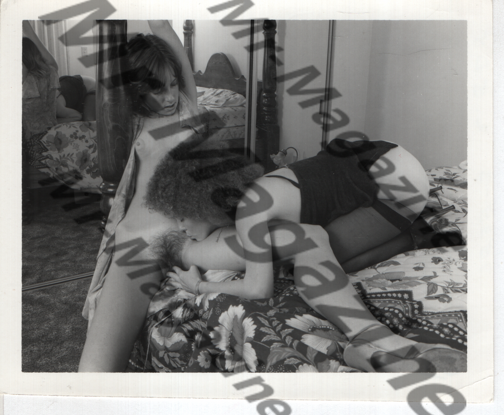 Adult Vintage B&W Pinup Photo 4"x5" Lesbian Interest Brunette Lingerie Models Fingering RX-37