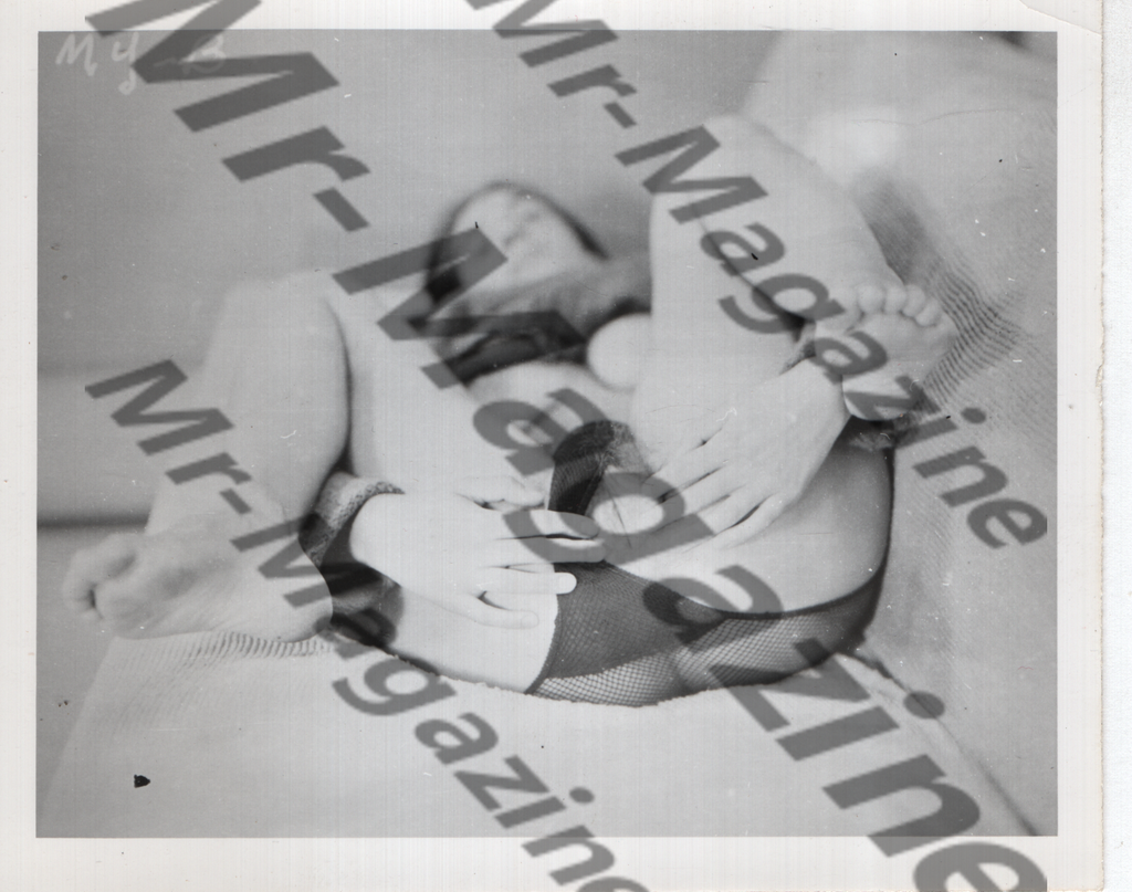 Adult Vintage B&W Pinup Photo 4"x5" Brunette Nude Model RX-39