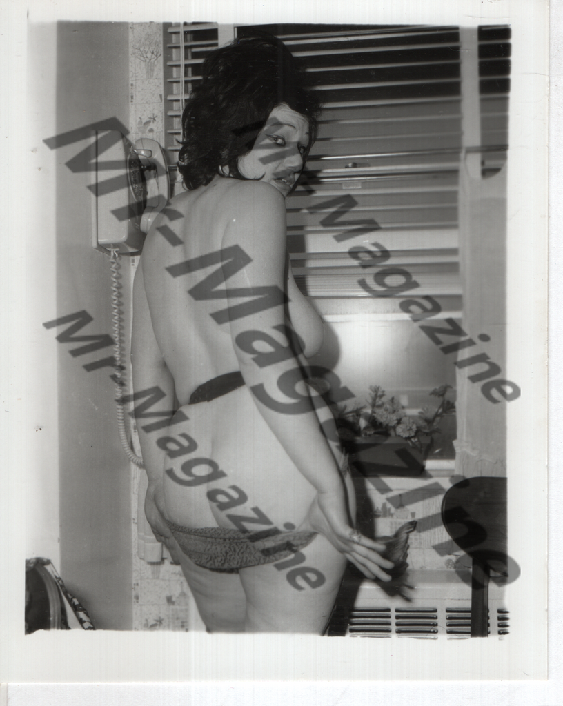 Adult Vintage B&W Pinup Photo 4"x5" Brunette Lingerie Model RQ-45