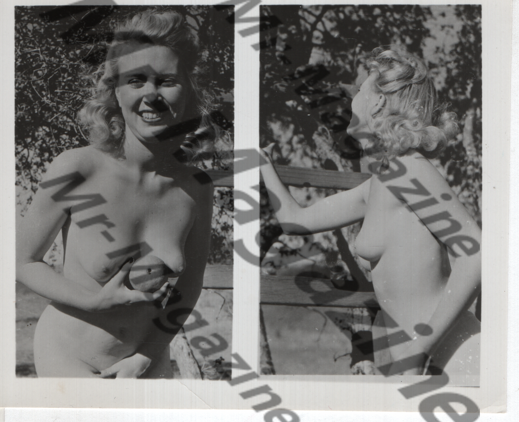 Adult Vintage B&W Pinup Photo 4"x5" Blonde Nude Model RZ-54