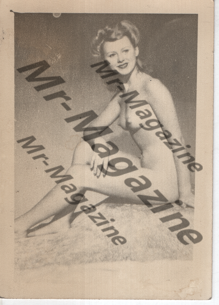 Adult Vintage B&W Pinup Photo 4"x5" Brunette Nude Model RZ-39