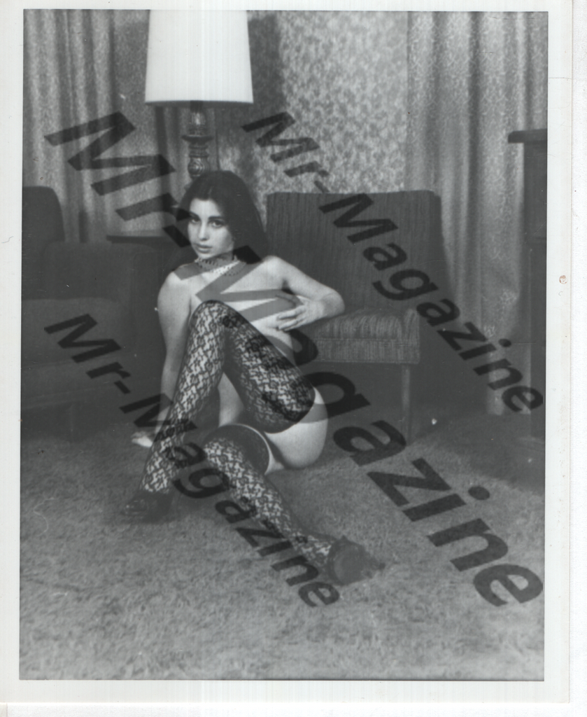 Adult Vintage B&W Pinup Photo 4"x5" Brunette Lace Stockings Model RZ-59