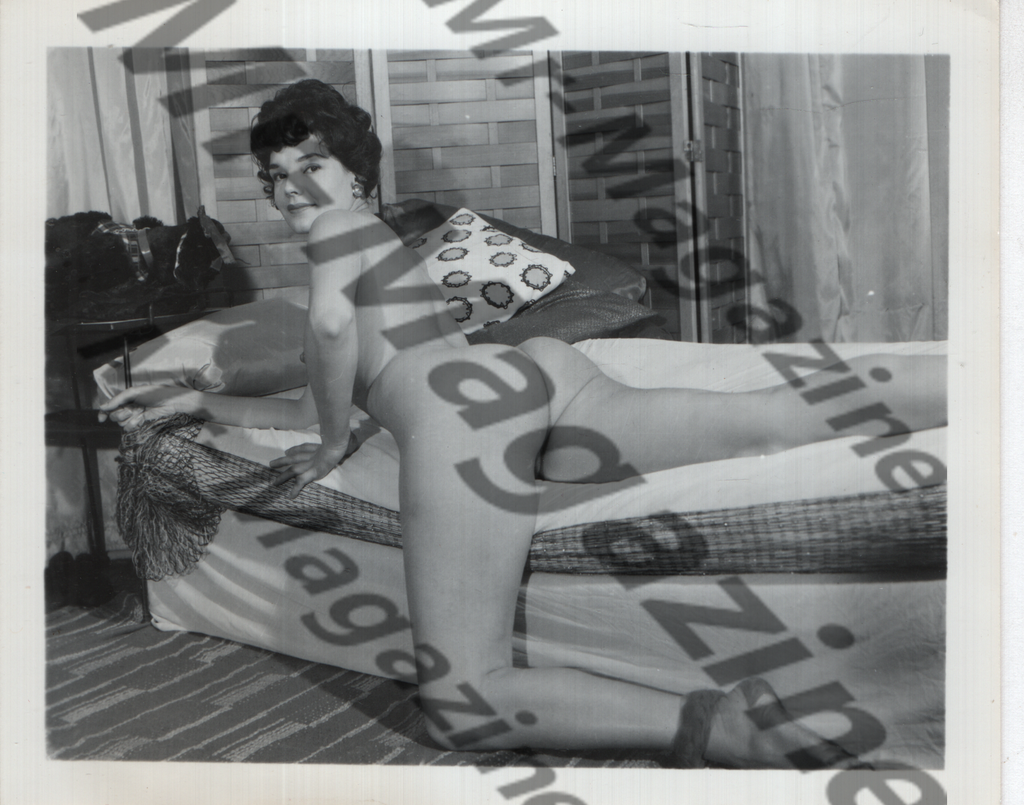 Adult Vintage B&W Pinup Photo 4"x5" Brunette Nude Model RQ-77