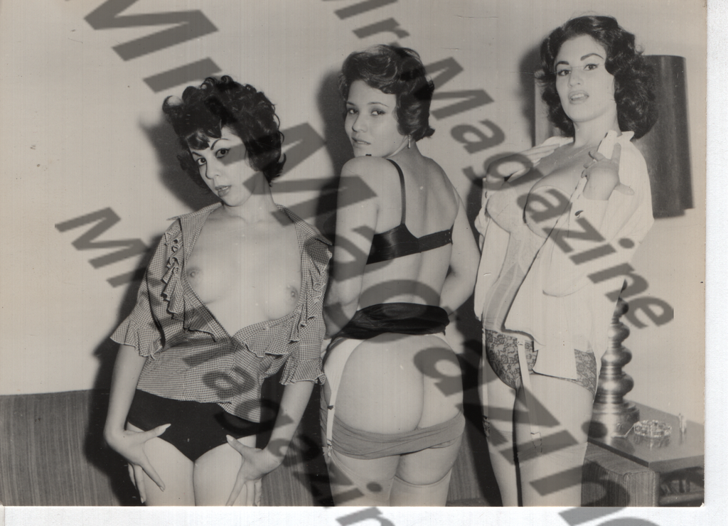 Adult Vintage B&W Pinup Photo 4"x5" Brunette Nude Models CA-23
