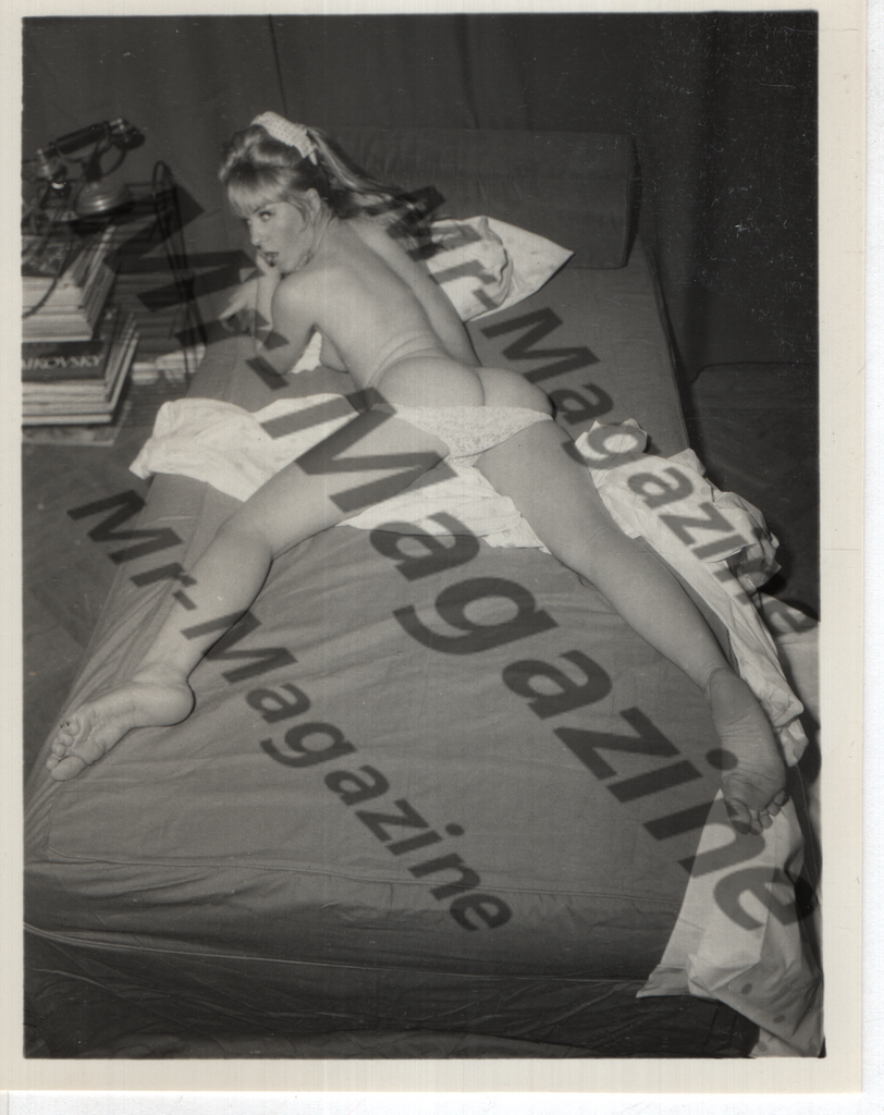 Adult Vintage B&W Pinup Photo 4"x5" Blonde Lingerie Model CA-04