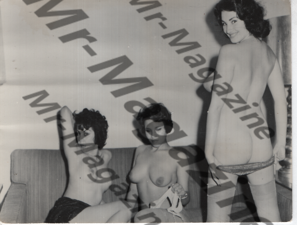 Adult Vintage B&W Pinup Photo 4"x5" Brunette Nude Models CA-26