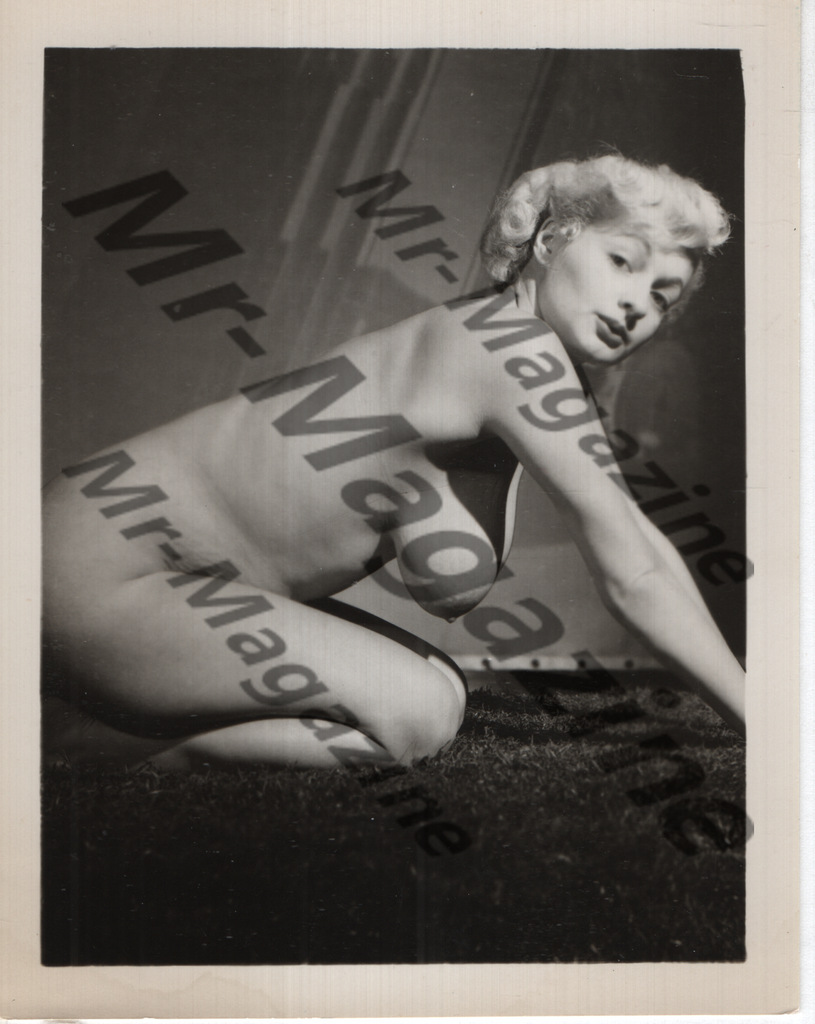 Adult Vintage B&W Pinup Photo 4"x5" Blonde Nude Model RQ-90