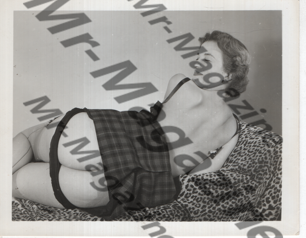 Adult Vintage B&W Pinup Photo 4"x5" Blonde Lingerie Model RQ-51