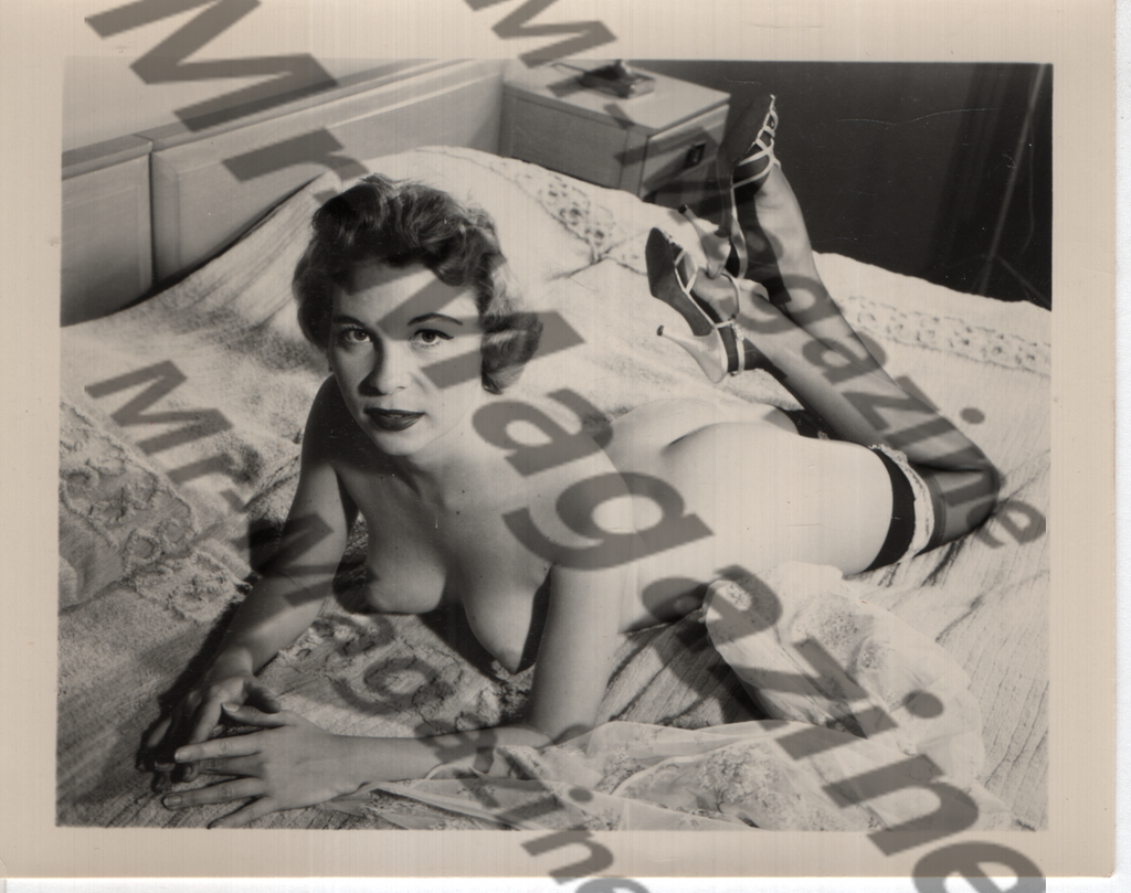 Adult Vintage B&W Pinup Photo 4"x5" Brunette Lingerie Model CA-57