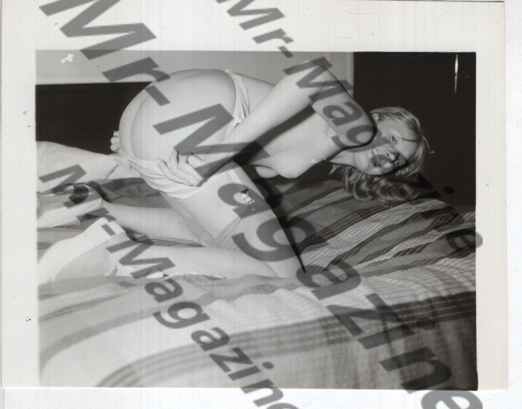 Adult Vintage B&W Pinup Photo 4"x5" Blonde Lingerie Model CA-99