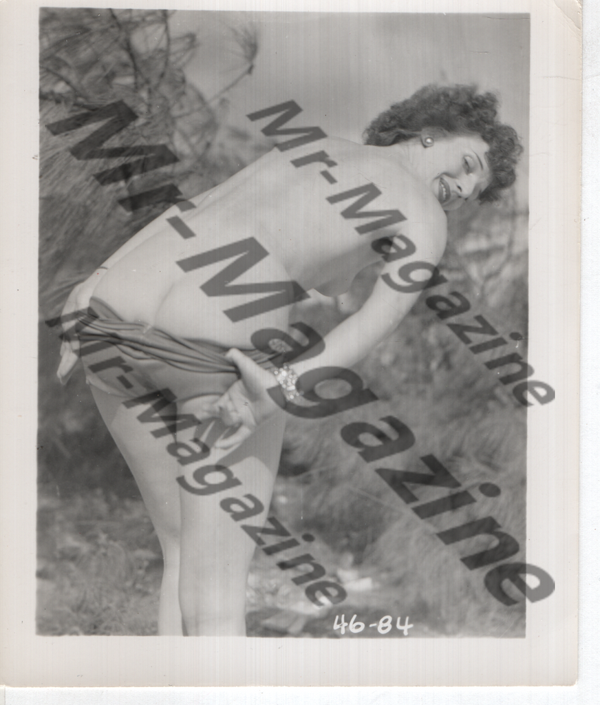 Adult Vintage B&W Pinup Photo 4"x5" Brunette Lingerie Model Striptease CA-53
