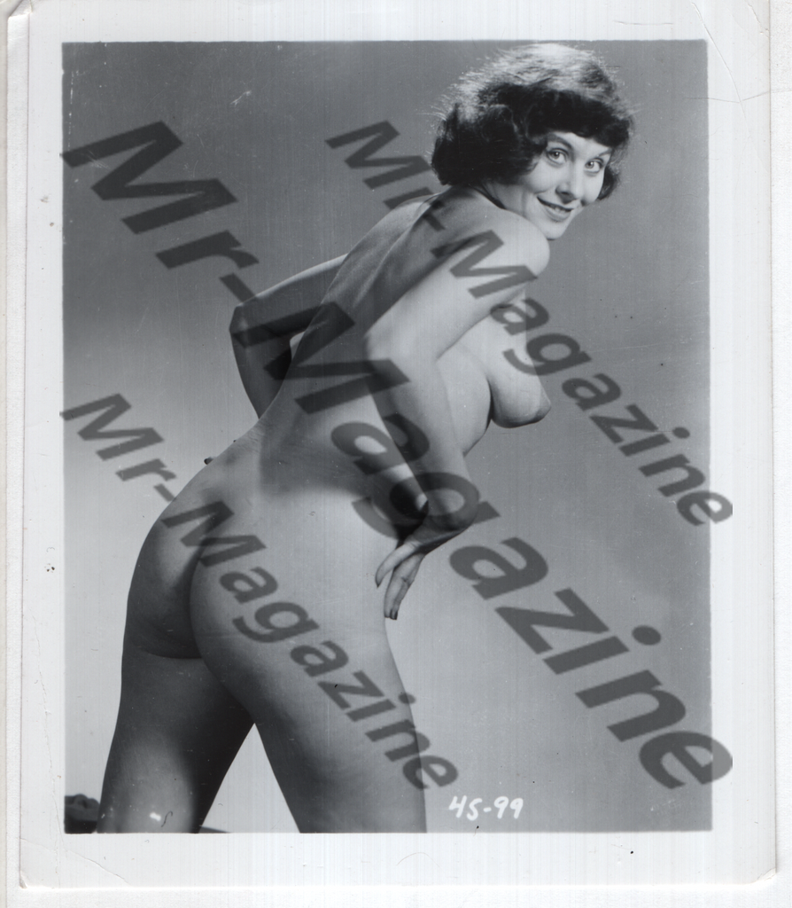 Adult Vintage B&W Pinup Photo 4"x5" Brunette Nude Model CA-50