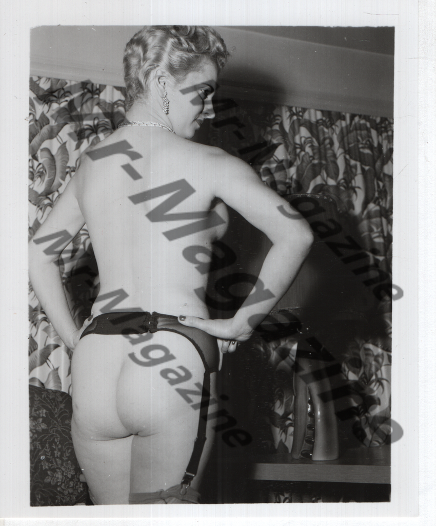 Adult Vintage B&W Pinup Photo 4"x5" Blonde Lingerie Model CB-25