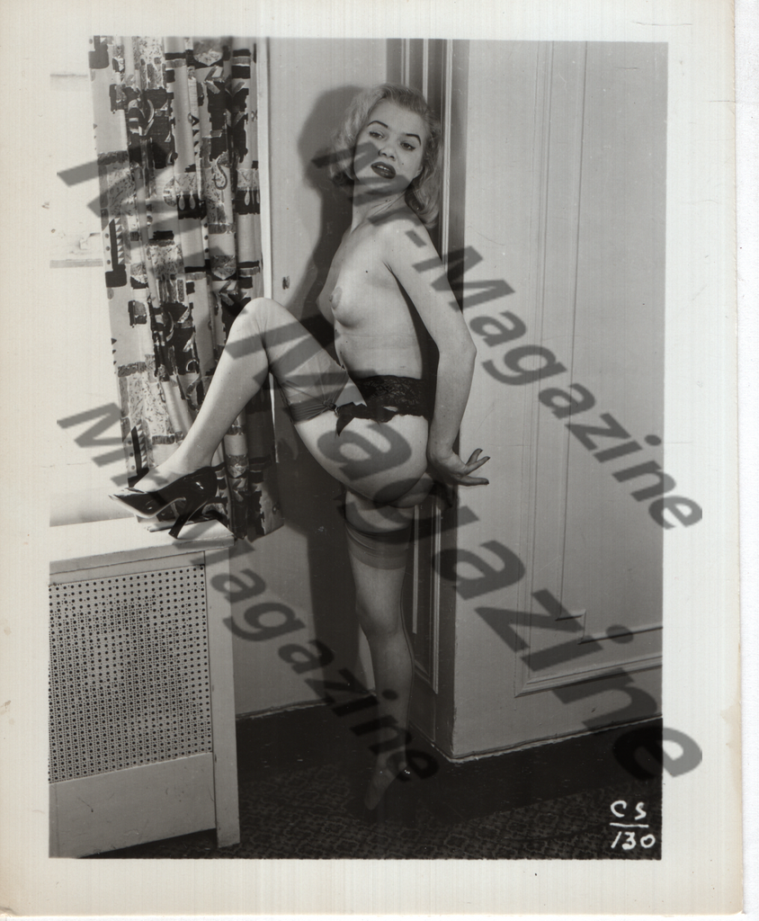 Adult Vintage B&W Pinup Photo 4"x5" Blonde Lingerie Model CA-68