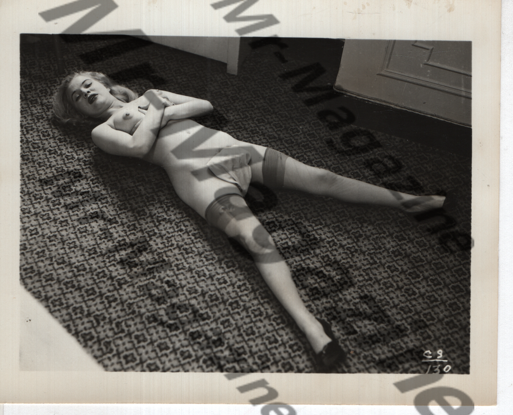 Adult Vintage B&W Pinup Photo 4"x5" Blonde Lingerie Model CA-69