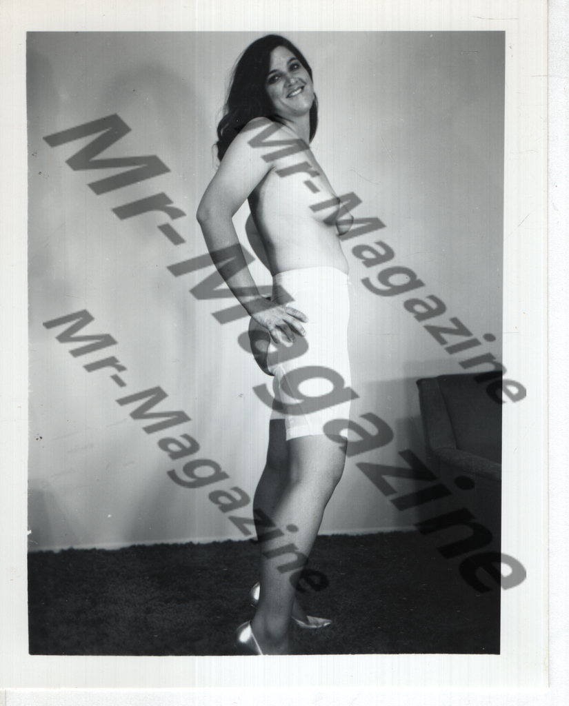 Adult Vintage B&W Pinup Photo 4"x5" Brunette Lingerie Model Nylon Pantyhose CA-64