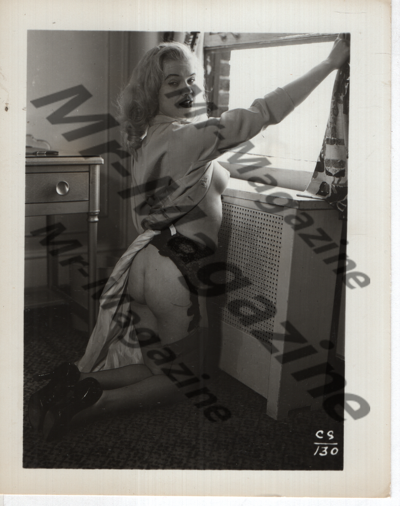 Adult Vintage B&W Pinup Photo 4"x5" Blonde Lingerie Model CA-70