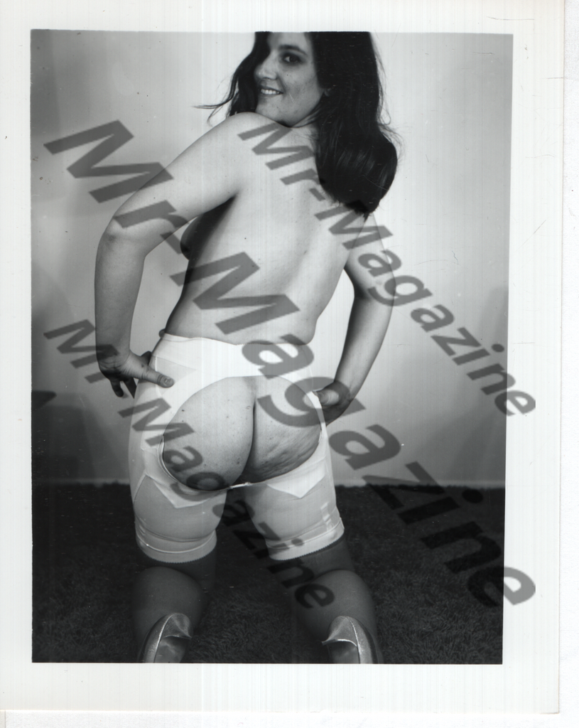 Adult Vintage B&W Pinup Photo 4"x5" Brunette Lingerie Model CA-61
