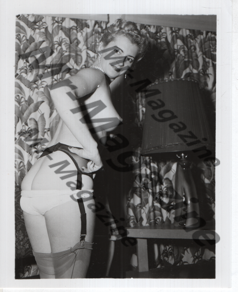 Adult Vintage B&W Pinup Photo 4"x5" Blonde Lingerie Model CB-38