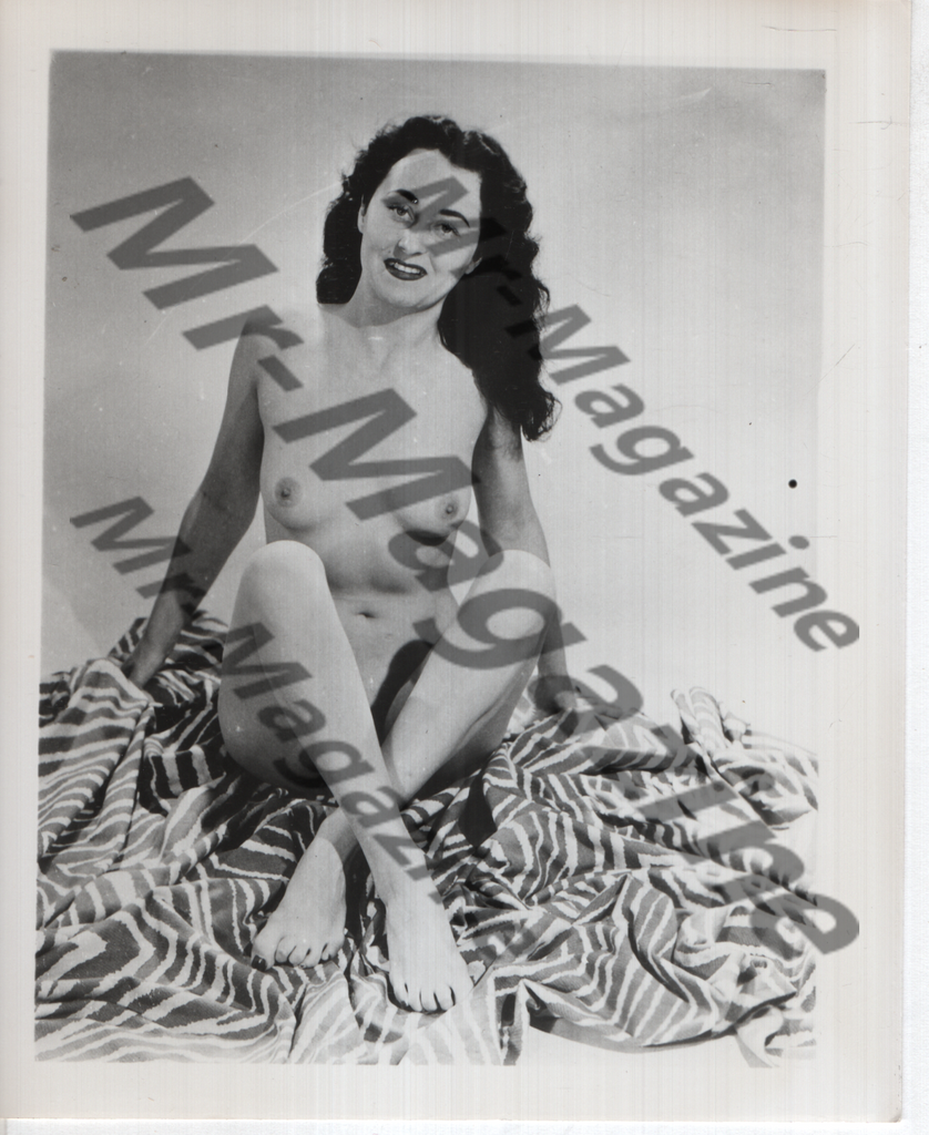 Adult Vintage B&W Pinup Photo 4"x5" Brunette Nude Model CB-69