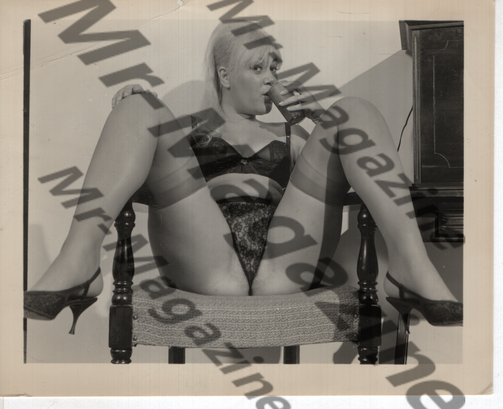 Adult Vintage B&W Pinup Photo 4"x5" Blonde Lingerie Model CC-16