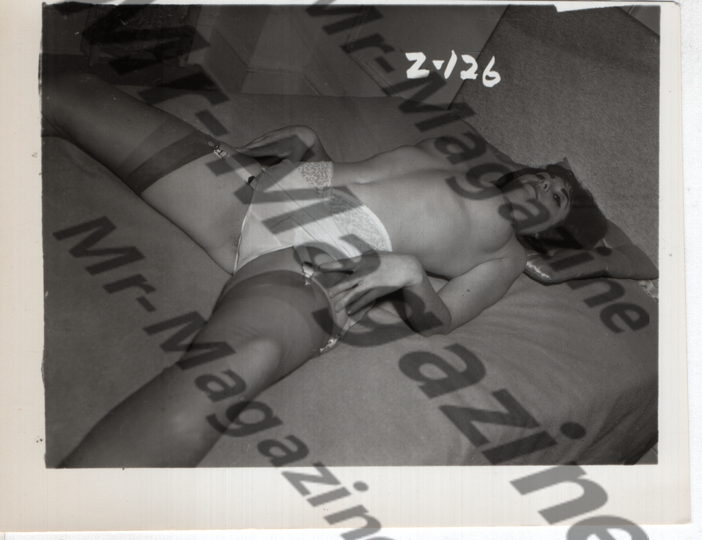 Adult Vintage B&W Pinup Photo 4"x5" Brunette Lingerie Model CC-55